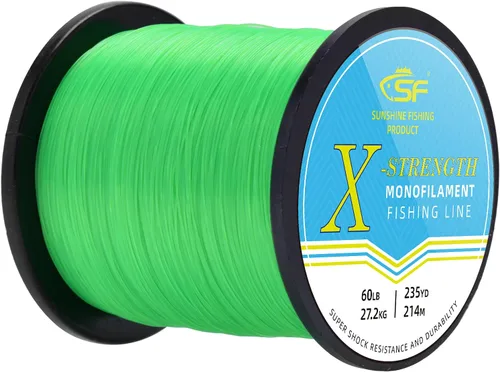 Vista 22 de SF - Línea de pesca monofilamento premium, carrete X-Strong de nailon mono material, línea líder para agua salada y agua dulce