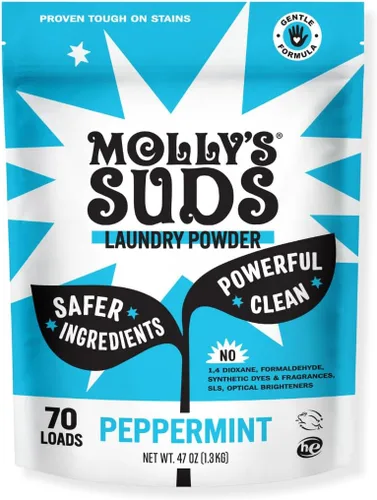 Vista 17 de Detergente Molly's Suds para ropa original en polvo Detergente en polvo para ropa limpia para pieles sensibles Ingredientes simples y efectivos