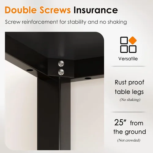 Vista 5 de DlandHome Escritorio pequeño para computadora de 31.5 pulgadas, mesa de escritura para espacios pequeños, mesa de estudio, escritorio para Negro