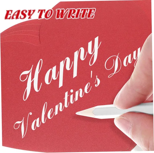 Vista 3 de Operitacx Tarjetas en forma de corazón, 40 unidades, tarjetas de San Valentín, decoraciones de corazón en blanco