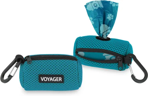 Vista 38 de Best Pet Supplies Paquete de 2 soportes para bolsas de excrementos de perro, con clip de correa, bolsa dispensadora de malla reutilizable