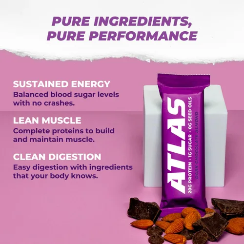 Vista 7 de Atlas Bar - Barra de proteína natural Keto / Paleo / baja en carbohidratos