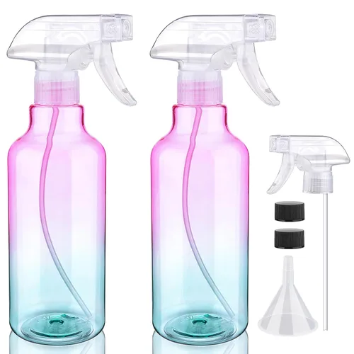 Vista 13 de Botellas de spray de plástico Hethyo Botellas de spray vacías 16.9oz/500ml Paquete de 2 botellas de pulverización resistentes Botella de agua