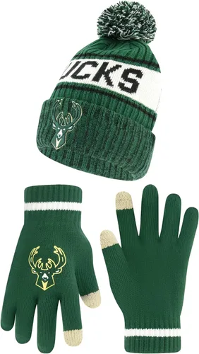 Vista 13 de Ultra Game NBA - Gorro de invierno súper suave para niños y niñas, con guantes de pantalla táctil extra cálidos