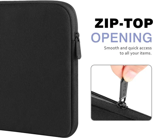 Vista 6 de MoKo Funda para tablet de 9-11 pulgadas - Estuche de transporte para iPad Pro M4/Air M2/5/4/3, iPad 10th/9/8/7, Tab S8/S9, Negro