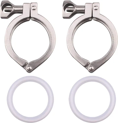 Vista 6 de DERNORD Acero inoxidable 304 Single Pin Heavy Duty Tri-Clamp con tuerca de ala para virola TC - 2 "tamaño, 1 paquete con junta de silicona