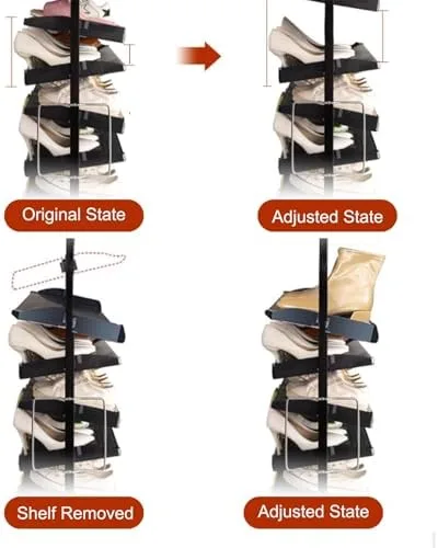 Vista 4 de 360-Degree Rotating Shoe Organizer - Space-Saving Hidden Shoe Cabinet for Entryway, Stylish Living Room & Hallway Storage Solution