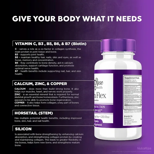 Vista 5 de Cápsulas Ultra Flex - Suplemento avanzado de apoyo articular, fórmula natural ultra flexible para la salud de las articulaciones, píldoras de máxima