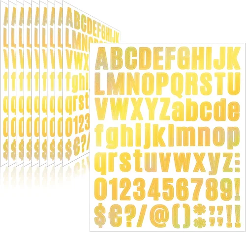 Vista 26 de Calcomanías de Letras para Tablón de Anuncios, 288 Piezas 18 Hojas 3 Pulgadas, Vinilo Impermeable, Colorido para Buzón, Ventana, Puerta, Letrero