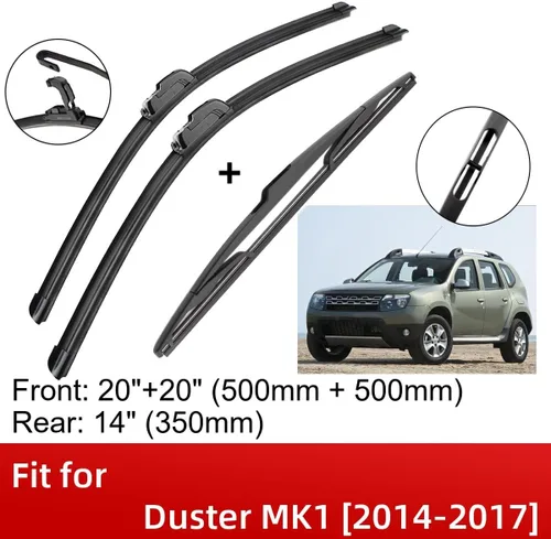 Vista 2 de 3 limpiaparabrisas de 20 pulgadas, 20 pulgadas, 14 pulgadas, repuesto para Dacia/Renault Duster MK1 2014-2017, limpiaparabrisas de equipo original