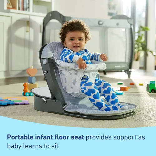 Vista 2 de Graco Pack ’n Play Sit ’N Grow Playard, Cuna portátil para bebé, Asiento ajustable, Almacenamiento incorporado