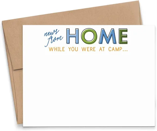 Vista 6 de Notas de campamento en blanco para niños, papelería de campamento para niño relleno de papelería con sobres, tarjetas de notas personalizadas