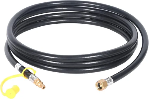 Vista 7 de GasSaf Manguera de propano de conexión rápida RV de 12 pies, manguera de extensión de conexión rápida de 1/4 pulgadas con adaptador de codo