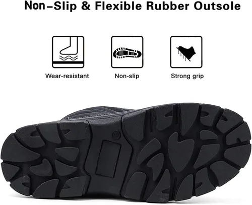 Vista 4 de ALEADER Botas de nieve para hombre, impermeables, aisladas, cálidas interiores, cómodas, para exteriores