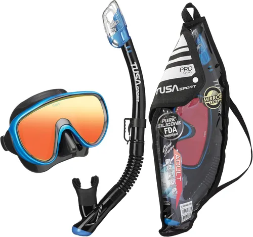 Vista 8 de TUSA Máscara deportiva Serene para adultos y esnórquel seco combinado con bolsa de viaje reutilizable