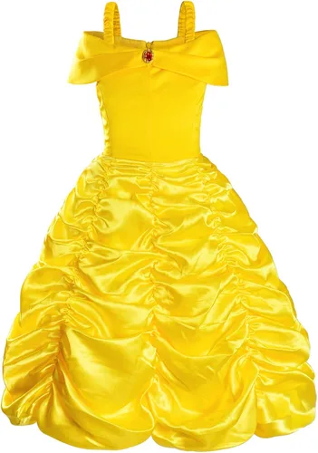 Vista 4 de Disfraz de princesa para niñas fiesta de cumpleaños disfraz elegante con accesorios corona varita aretesguantes