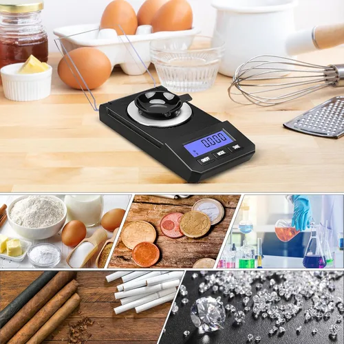 Vista 2 de Báscula de miligramos 50g/0.001g de alta precisión, báscula portátil para joyería con precisión de 0.001 gramos, báscula para polvo, báscula digital