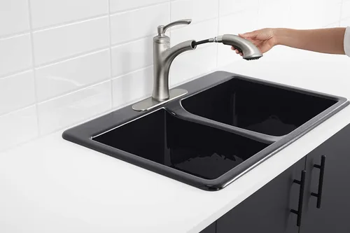 Vista 3 de Kohler K-R16399-SD-CP Elliston - Grifo para fregadero de cocina