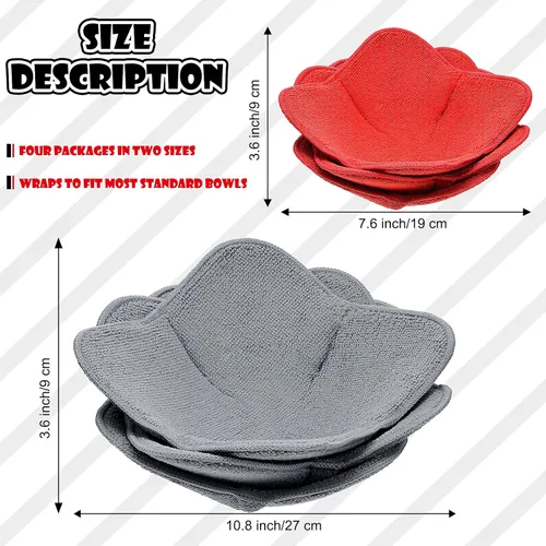 Vista 4 de Patelai 6 soportes para cuencos de microondas de 2 tamaños, soporte para cuencos grandes y pequeños, esponja y utensilios de cocina de microfibra