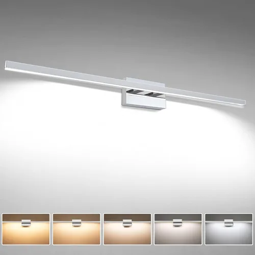 Vista 11 de VOLISUN Moderna lámpara de tocador de baño de 23.6 pulgadas, 14 W, regulable, 5CCT, lámpara de baño LED sobre el espejo, luces de pared de barra