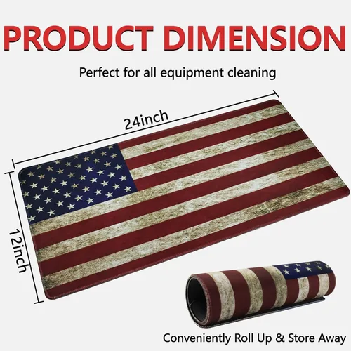 Vista 3 de Tapete de limpieza de pistola de 24 x 12 pulgadas de grosor e hisopos de limpieza de pistolas de 6 pulgadas, impermeable, resistente al aceite