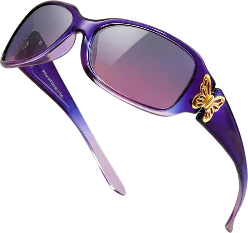 Vista 7 de LVIOE - Lentes de sol polarizadas para mujer, decoración de mariposa a la moda, para conducir y pescar - 99.99% de protección UV