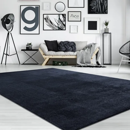 Vista 30 de Paco Home Alfombra suave lavable antideslizante en gris oscuro, tamaño: 6'7" x 9'2