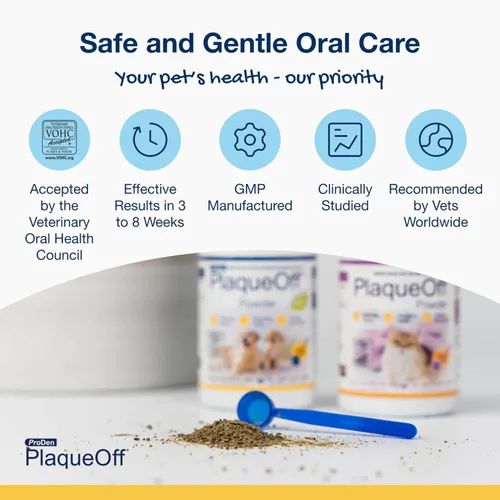 Vista 2 de Polvo ProDen PlaqueOff – Apoya dientes, encías y aliento normales y saludables en mascotas – 420 g