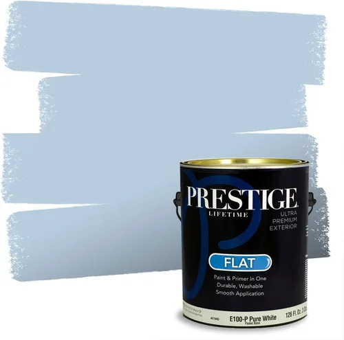 Vista 46 de Prestige Paints. - Base y pintura para exteriores en un solo galón, 1 galón. plano, comparable con Sherwin Williams Topsail.