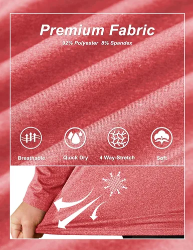 Vista 5 de TACVASEN Sudadera de manga larga con cremallera de un cuarto para hombre, sudadera de golf con cremallera de 14, sudadera térmica con forro polar