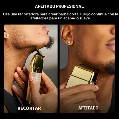 Vista 6 de BaBylissPRO METALFX Double Foil Shaver, Handheld Electric Razor for Travel, Portable Cordless Close Face Shaver for Head, Beard, & Neck