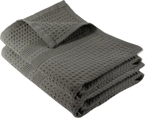 Vista 10 de GILDEN TREE Juego de 4 toallas tipo gofre para ducha, exfoliantes, de secado rápido, de algodón, estilo clásico (aguamarina)