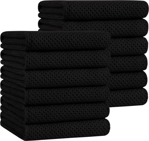 Vista 153 de Homaxy Paños de cocina de 100% algodón con tejido de gofre, ultra suaves, absorbentes, de secado rápido, 12 x 12 pulgadas, paquete de 6, amarillo