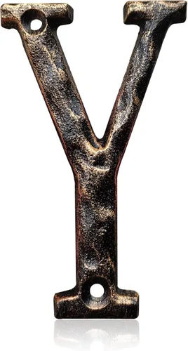 Vista 12 de Números y letras de casa de 5.5 pulgadas, número de dirección de casa de metal de hierro fundido altamente visible para buzón de oficina de calle