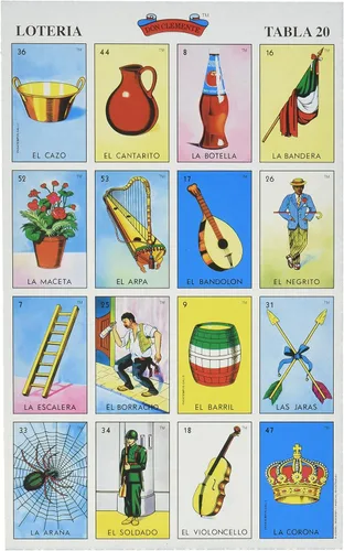 Don Clemente Autentica Loteria - Juego de bingo mexicano, 20 tabletas, colorido y educativo