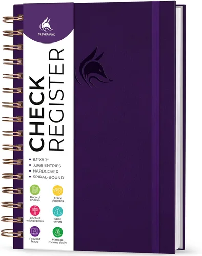 Vista 8 de Clever Fox Registro de cheques para chequera personal - Registro de cheques - Registro de chequera - Libro contable - Líneas de entrada 3968, 6.1 x