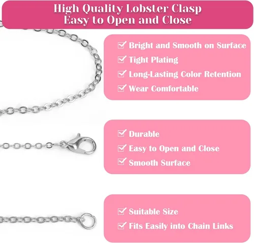 Vista 4 de selizo Cadenas para hacer joyas, cadenas de 60 pies para collar con alicates, anillos abiertos y cierres de langosta para hacer joyas, collares