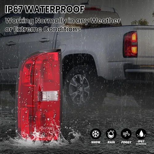 Vista 5 de Conjunto de luz trasera compatible con Chevy Colorado 2015, 2016, 2017, 2018, 2019, 2020, 2021, 2022, con bombillas y dureza, reemplazo 84169777