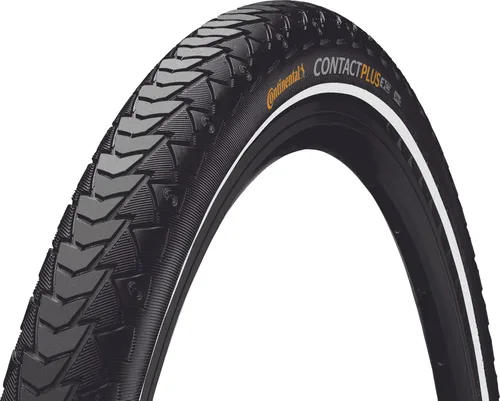 Neumático de bicicleta Continental Contact Plus - Neumático de bicicleta de repuesto para ciudad/trekking, con protección adicional nominal contra