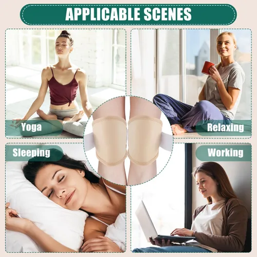 Vista 5 de Paquete de 2 unidades de aceite esencial para rodilla, tobillo, codos, brazos, pies, paquete de aceite de rodilla de franela de bambú, almohadillas