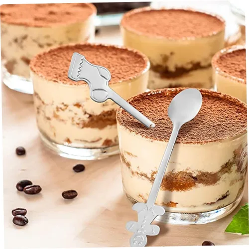 Vista 4 de Cucharas de café navideñas de acero inoxidable, cucharas de té de postre para helado, bebida caliente, 12