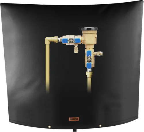 Vista 23 de Cubierta aislante de tubería para prevención de reflujo (5 °F) – Bolsa aislada para válvula de aspersor de riego – Cubierta de bomba de pozo de agua