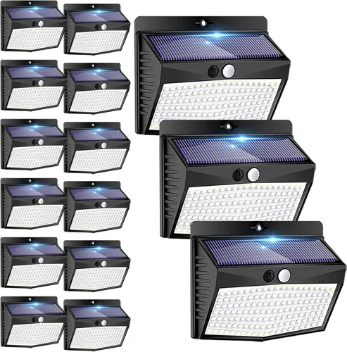 Vista 21 de Peasur Luces solares para exteriores, [138 LED/8 paquetes] Luz de pared de seguridad con sensor de movimiento solar con 3 modos de iluminación
