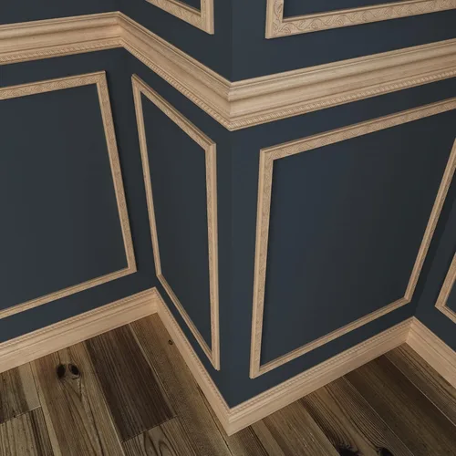 Vista 2 de 1425-4WHW Moldeado en relieve de vid de madera dura blanca sin terminar