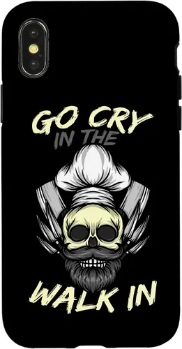 Vista 4 de iPhone 15 Go Cry In The Walk In Cook Chef Restaurant Skull Knife Case