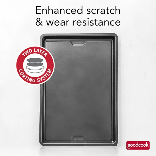 Vista 3 de GoodCook PRO - Bandeja grande para hornear, antiadherente, resistente a la deformación y a los arañazos, apta para lavavajillas, construcción