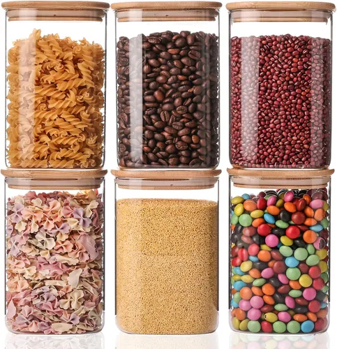 Vista 8 de YUNCANG Tarros de almacenamiento de vidrio, PAQUETE DE 2 - 108oz/3200ml Recipientes de almacenamiento de alimentos de vidrio transparente con tapa