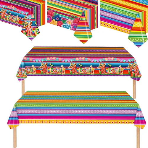 Vista 11 de Qpout 3 Pack I was 6 Now I'm 7 Ice Cream Birthday Party Decorations, 6-7 Birthday Disposable Plastic Tablecloth, 54x108 Inch Ideal Table Cover for