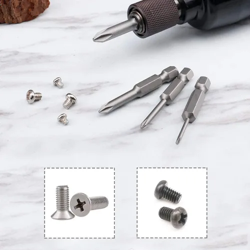 Vista 5 de Auniwaig 5pcs Phillips Screwdriver Drill Bit Set, 5mm PH2 Phillips Cross, 1/4 Inch Hex Shank, 75mm/3 Inch Length S2 Steel with Magnetic for Power
