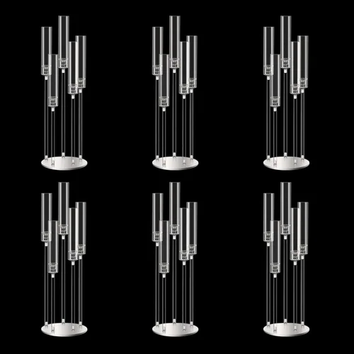 Vista 30 de Candelabro de 35 pulgadas 1 pieza en negro para centros de mesa de 5 brazos, centros de mesa de boda para decoraciones